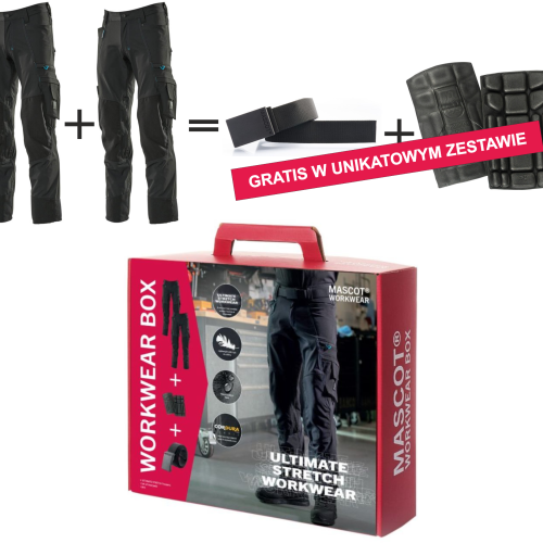Workwear BOX MASCOT 2x spodnie + pasek i nakolanniki GRATIS KA023-999-09
